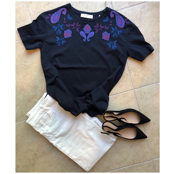 SANDRO COTTON T-Shirt, NWT, XS, Blue❣️FIRM PRICE❣️ - Picture 2 of 6